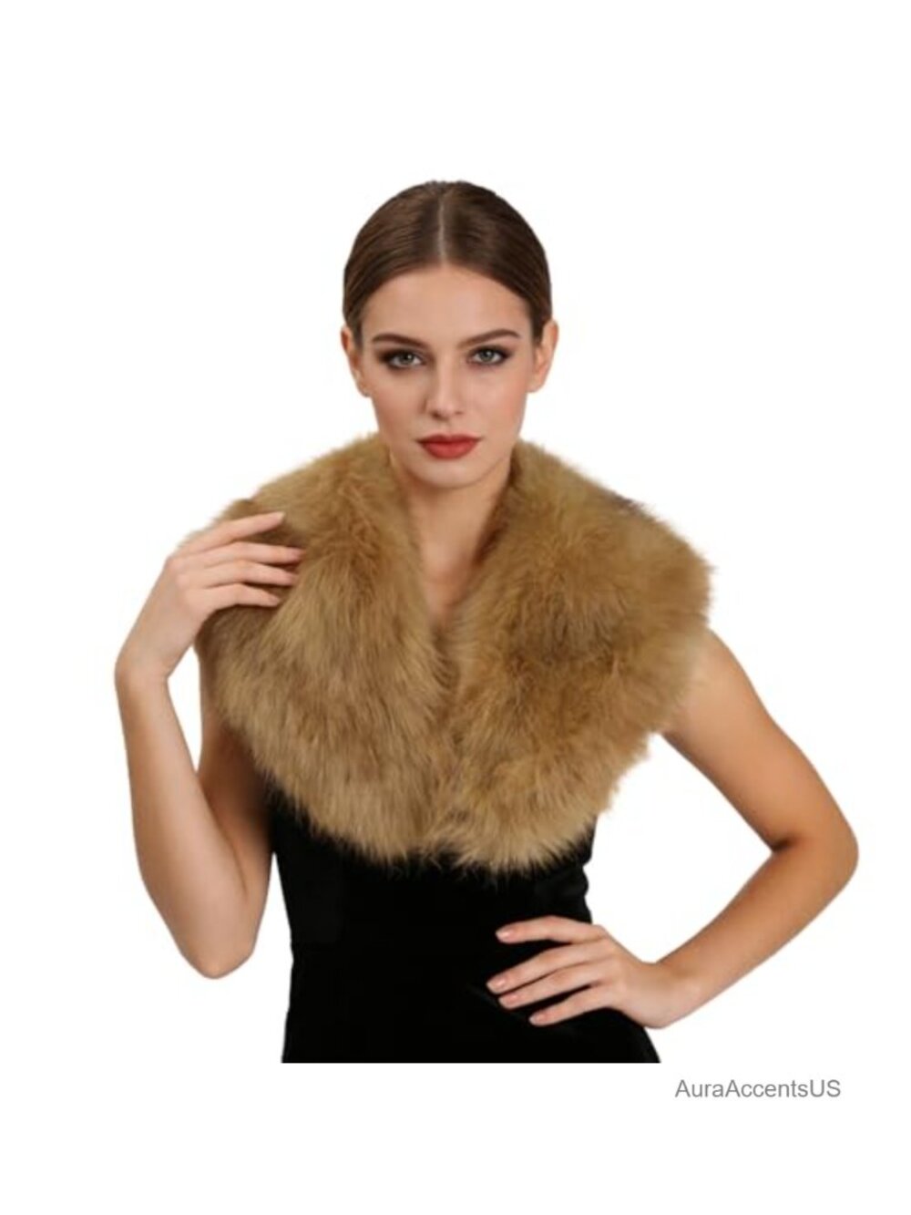 Faux Fur Shawl Wrap Women Soft Winter Neck Warmer